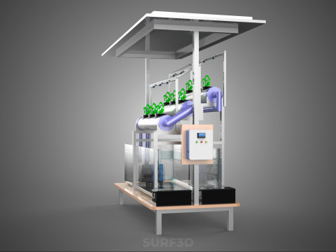HYDROPONIC PANEL SOLAR CELL POWERED FARM PLANT WATER PUMP SPRAY 3D 模型