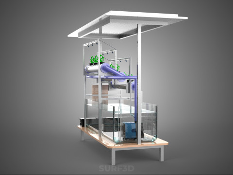 HYDROPONIC PANEL SOLAR CELL POWERED FARM PLANT WATER PUMP SPRAY 3D 模型
