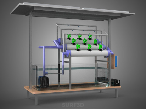 HYDROPONIC PANEL SOLAR CELL POWERED FARM PLANT WATER PUMP SPRAY 3D 模型