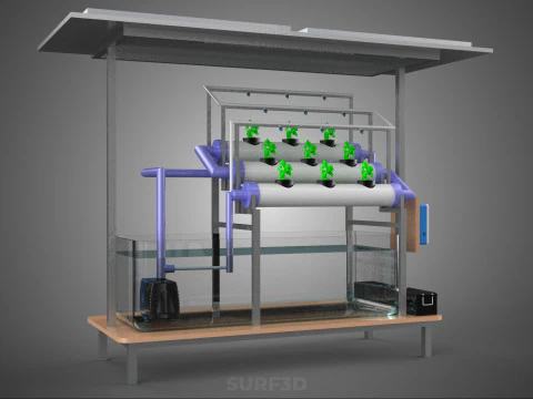HYDROPONIC PANEL SOLAR CELL POWERED FARM PLANT WATER PUMP SPRAY 3D Model