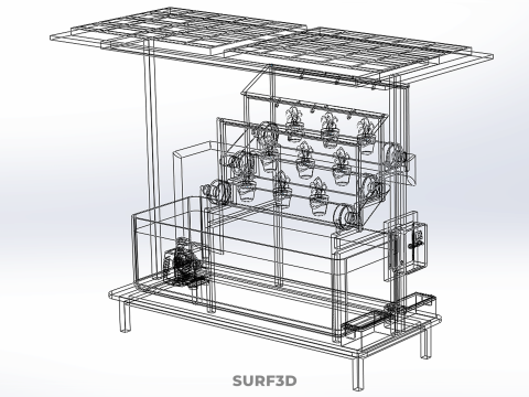 HYDROPONIC PANEL SOLAR CELL POWERED FARM PLANT WATER PUMP SPRAY 3D 模型