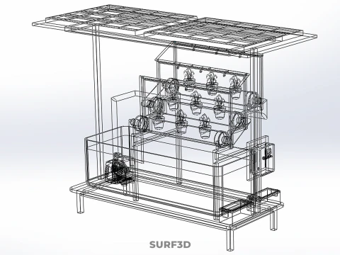 HYDROPONIC PANEL SOLAR CELL POWERED FARM PLANT WATER PUMP SPRAY 3D Model
