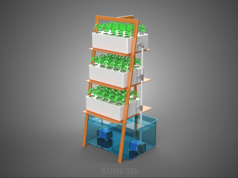 VERTICAL HYDROPONIC SOILLESS PLANT GROWTH WATER TANK RESERVOIR 3Dモデル