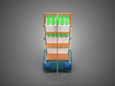 VERTICAL HYDROPONIC SOILLESS PLANT GROWTH WATER TANK RESERVOIR 3D Model