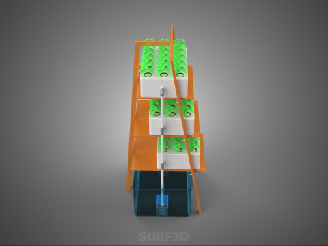 VERTICAL HYDROPONIC SOILLESS PLANT GROWTH WATER TANK RESERVOIR 3D Model