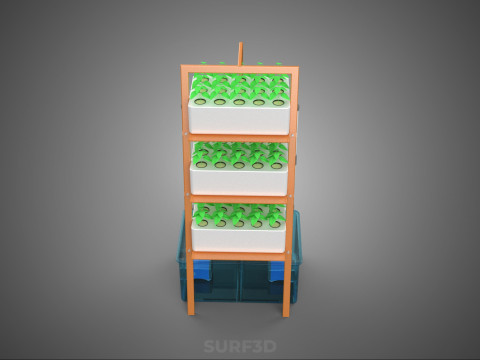 VERTICAL HYDROPONIC SOILLESS PLANT GROWTH WATER TANK RESERVOIR 3D Model