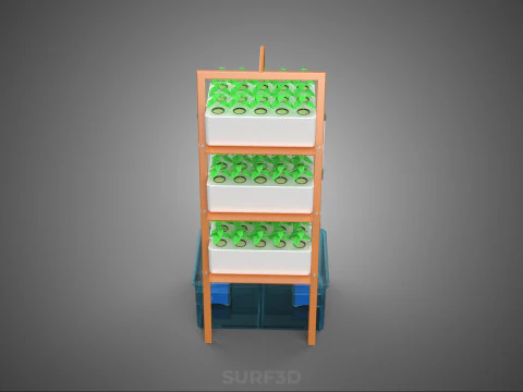 VERTICAL HYDROPONIC SOILLESS PLANT GROWTH WATER TANK RESERVOIR 3D Model