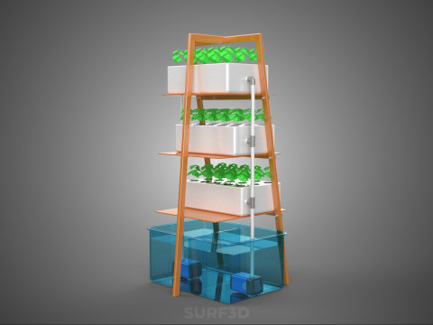 VERTICAL HYDROPONIC SOILLESS PLANT GROWTH WATER TANK RESERVOIR 3D Model