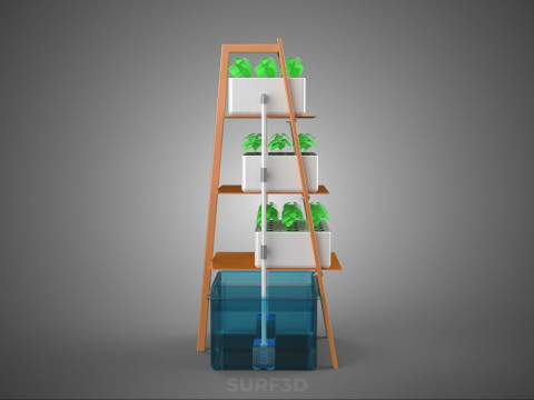 VERTICAL HYDROPONIC SOILLESS PLANT GROWTH WATER TANK RESERVOIR 3D Model
