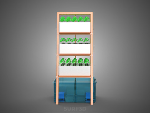 VERTICAL HYDROPONIC SOILLESS PLANT GROWTH WATER TANK RESERVOIR 3D Model