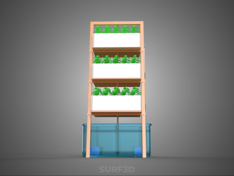 VERTICAL HYDROPONIC SOILLESS PLANT GROWTH WATER TANK RESERVOIR 3D Model