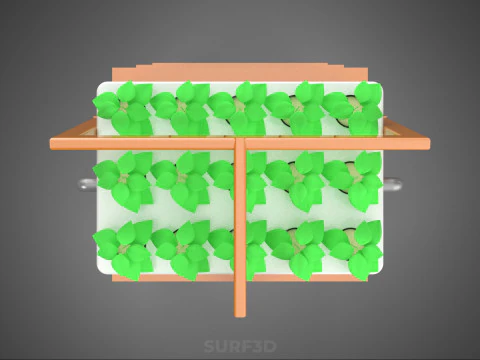 VERTICAL HYDROPONIC SOILLESS PLANT GROWTH WATER TANK RESERVOIR 3D Model