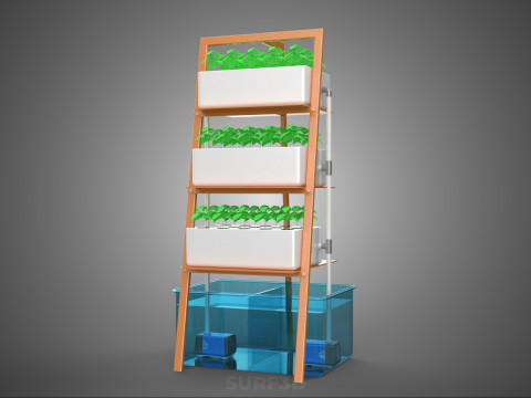 VERTICAL HYDROPONIC SOILLESS PLANT GROWTH WATER TANK RESERVOIR 3D Model