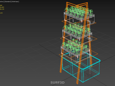 VERTICAL HYDROPONIC SOILLESS PLANT GROWTH WATER TANK RESERVOIR 3D Model
