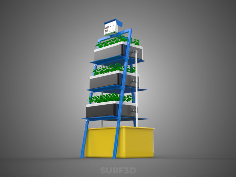 SMART HOME IOT NFT HYDROPONIC PLANT FARM CULTIVATION MONITORING 3D Model