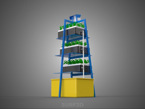 SMART HOME IOT NFT HYDROPONIC PLANT FARM CULTIVATION MONITORING 3D Model