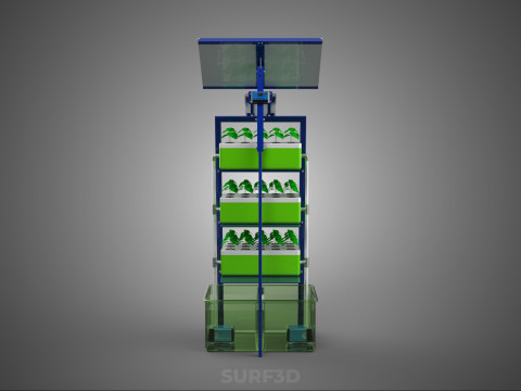 IOT SMART HYDROPONIC SOLAR CELL POWER FARM PLANT WATER NUTRIENT Modèle 3D