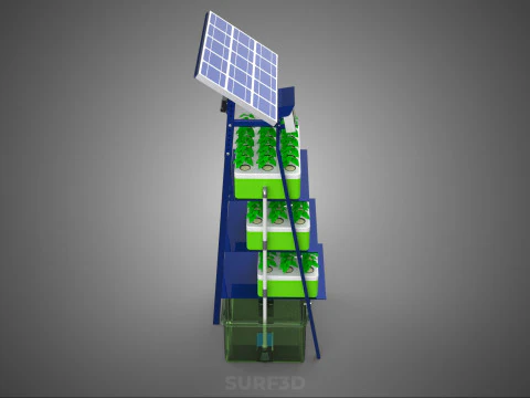 IOT SMART HYDROPONIC SOLAR CELL POWER FARM PLANT WATER NUTRIENT 3D Model
