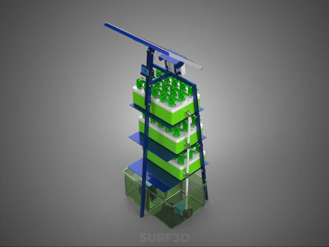 IOT SMART HYDROPONIC SOLAR CELL POWER FARM PLANT WATER NUTRIENT 3D Model