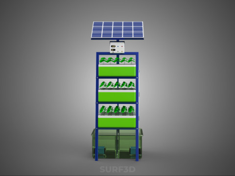 IOT SMART HYDROPONIC SOLAR CELL POWER FARM PLANT WATER NUTRIENT Modèle 3D