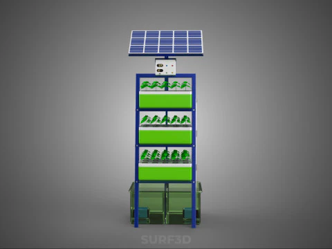 IOT SMART HYDROPONIC SOLAR CELL POWER FARM PLANT WATER NUTRIENT 3D Model