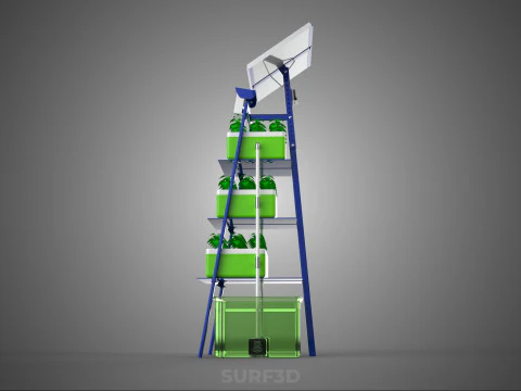 IOT SMART HYDROPONIC SOLAR CELL POWER FARM PLANT WATER NUTRIENT 3D Model