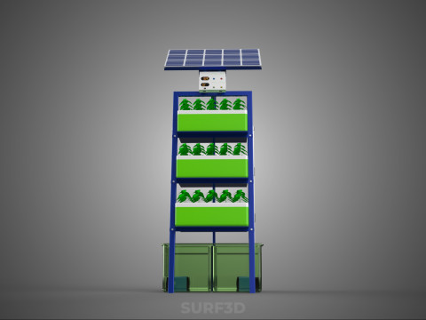 IOT SMART HYDROPONIC SOLAR CELL POWER FARM PLANT WATER NUTRIENT Modèle 3D