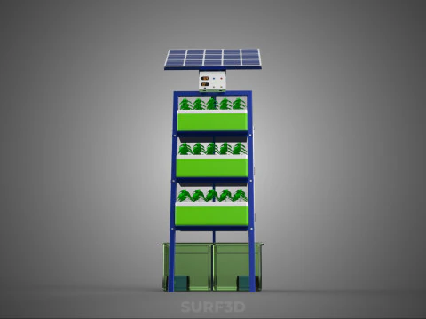 IOT SMART HYDROPONIC SOLAR CELL POWER FARM PLANT WATER NUTRIENT 3D Model