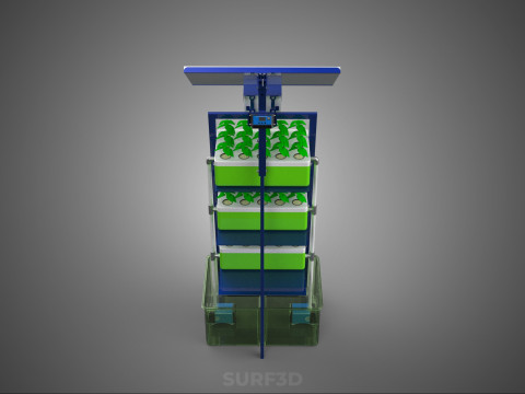 IOT SMART HYDROPONIC SOLAR CELL POWER FARM PLANT WATER NUTRIENT Modèle 3D