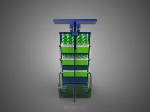 IOT SMART HYDROPONIC SOLAR CELL POWER FARM PLANT WATER NUTRIENT 3D Model