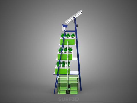 IOT SMART HYDROPONIC SOLAR CELL POWER FARM PLANT WATER NUTRIENT Modèle 3D