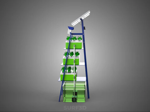 IOT SMART HYDROPONIC SOLAR CELL POWER FARM PLANT WATER NUTRIENT 3D Model