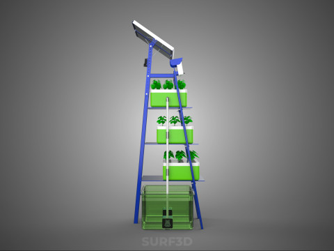 IOT SMART HYDROPONIC SOLAR CELL POWER FARM PLANT WATER NUTRIENT Modèle 3D