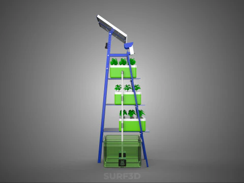 IOT SMART HYDROPONIC SOLAR CELL POWER FARM PLANT WATER NUTRIENT 3D Model