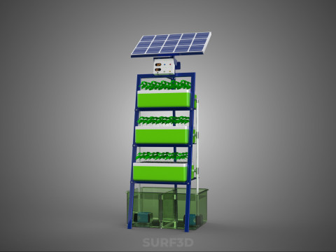 IOT SMART HYDROPONIC SOLAR CELL POWER FARM PLANT WATER NUTRIENT Modèle 3D