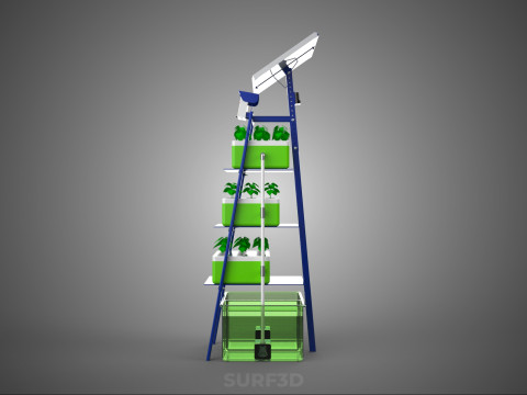 IOT SMART HYDROPONIC SOLAR CELL POWER FARM PLANT WATER NUTRIENT Modèle 3D