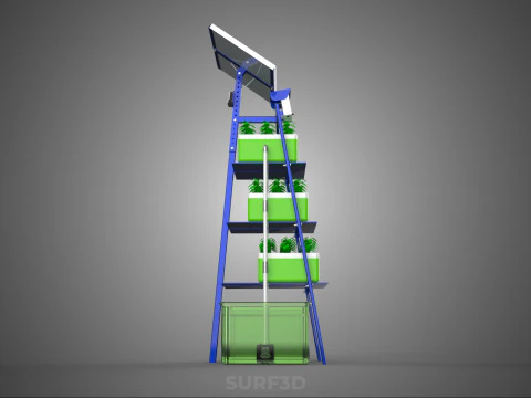 IOT SMART HYDROPONIC SOLAR CELL POWER FARM PLANT WATER NUTRIENT 3D Model
