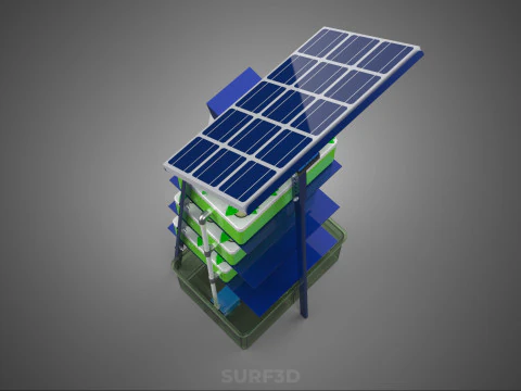 IOT SMART HYDROPONIC SOLAR CELL POWER FARM PLANT WATER NUTRIENT 3D Model