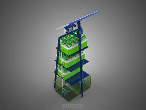 IOT SMART HYDROPONIC SOLAR CELL POWER FARM PLANT WATER NUTRIENT 3D Model