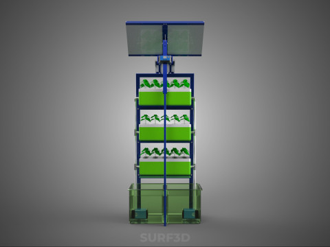 IOT SMART HYDROPONIC SOLAR CELL POWER FARM PLANT WATER NUTRIENT Modèle 3D