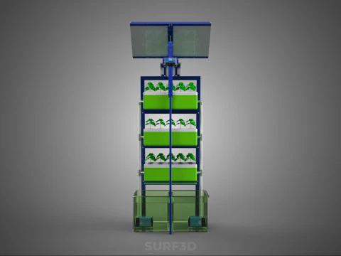 IOT SMART HYDROPONIC SOLAR CELL POWER FARM PLANT WATER NUTRIENT 3D Model