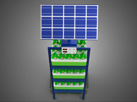 IOT SMART HYDROPONIC SOLAR CELL POWER FARM PLANT WATER NUTRIENT 3D Model