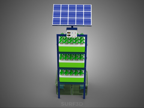 IOT SMART HYDROPONIC SOLAR CELL POWER FARM PLANT WATER NUTRIENT Modèle 3D