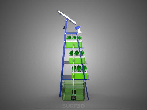 IOT SMART HYDROPONIC SOLAR CELL POWER FARM PLANT WATER NUTRIENT Modèle 3D