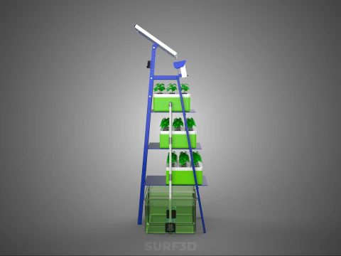 IOT SMART HYDROPONIC SOLAR CELL POWER FARM PLANT WATER NUTRIENT 3D Model
