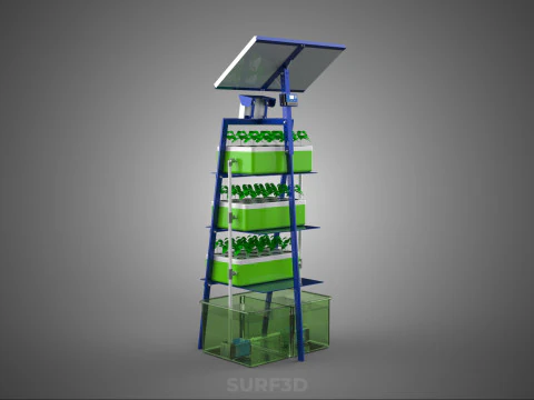 IOT SMART HYDROPONIC SOLAR CELL POWER FARM PLANT WATER NUTRIENT 3D Model