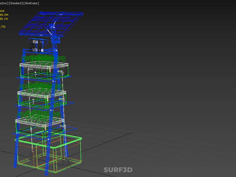 IOT SMART HYDROPONIC SOLAR CELL POWER FARM PLANT WATER NUTRIENT 3D Model