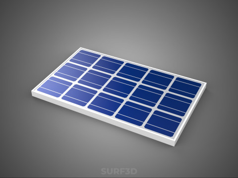 RECTANGULAR SOLAR CELL PHOTOVOLTAIC PANEL RENEWABLE SUN ENERGY 3D 모델