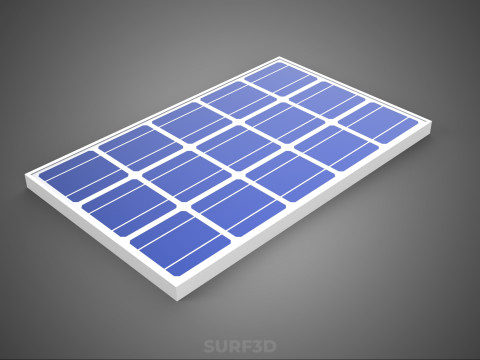 RECTANGULAR SOLAR CELL PHOTOVOLTAIC PANEL RENEWABLE SUN ENERGY 3D 模型