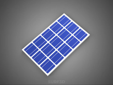 RECTANGULAR SOLAR CELL PHOTOVOLTAIC PANEL RENEWABLE SUN ENERGY 3D Model